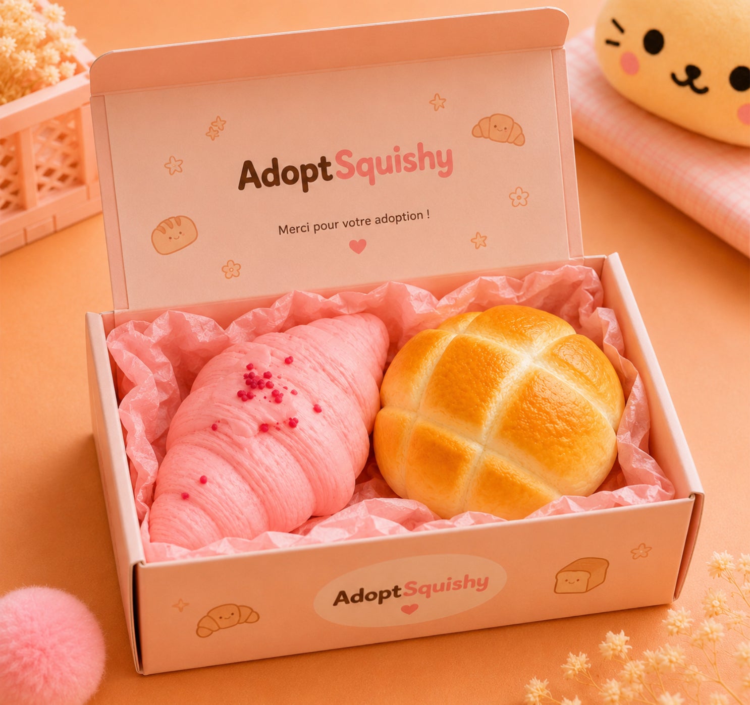 Pack Boulangerie – Croissant Fraise & Pain Squishy