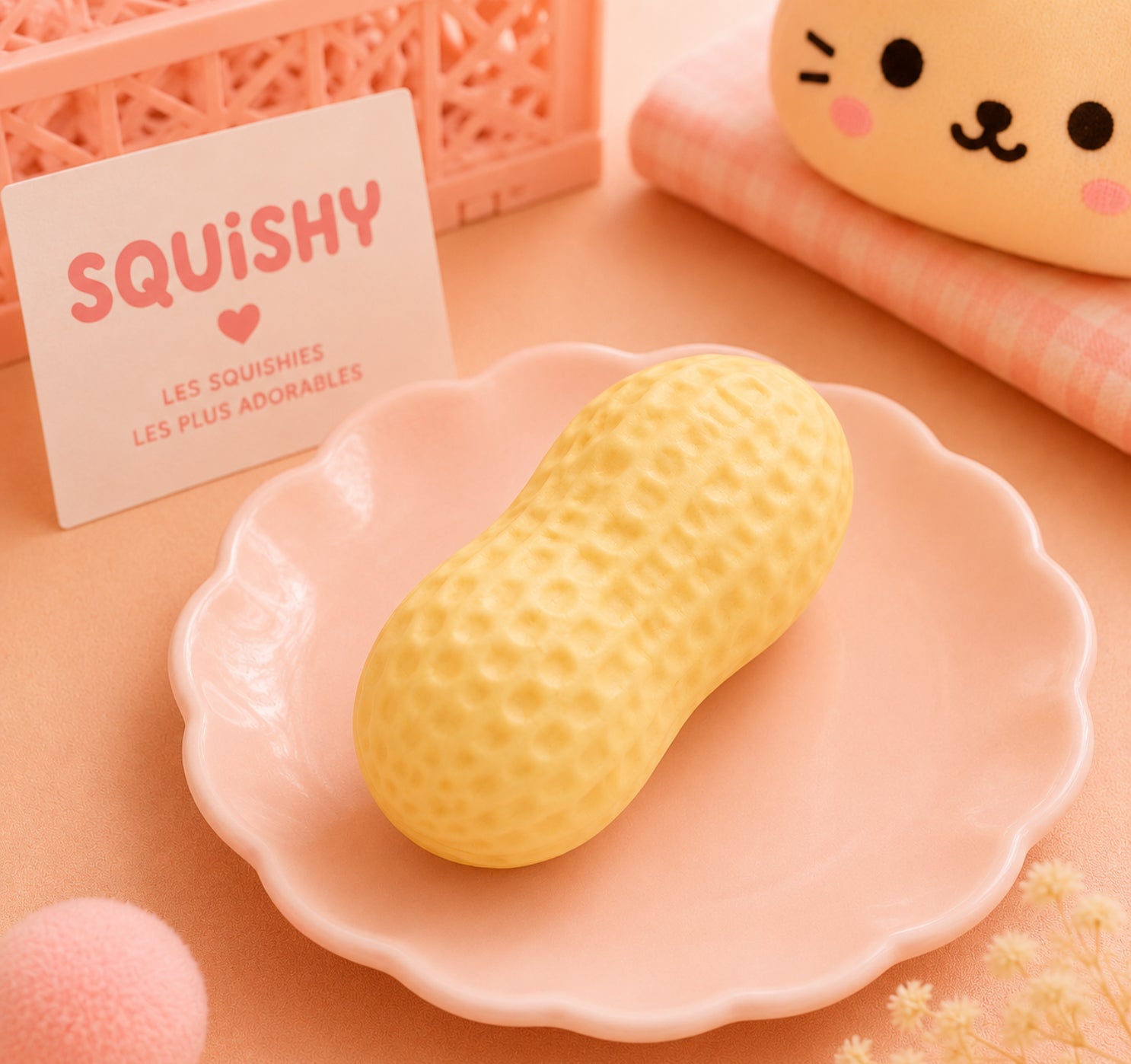 Squishy Cacahuète Kawaii - Ultra Moelleux & Anti-Stress