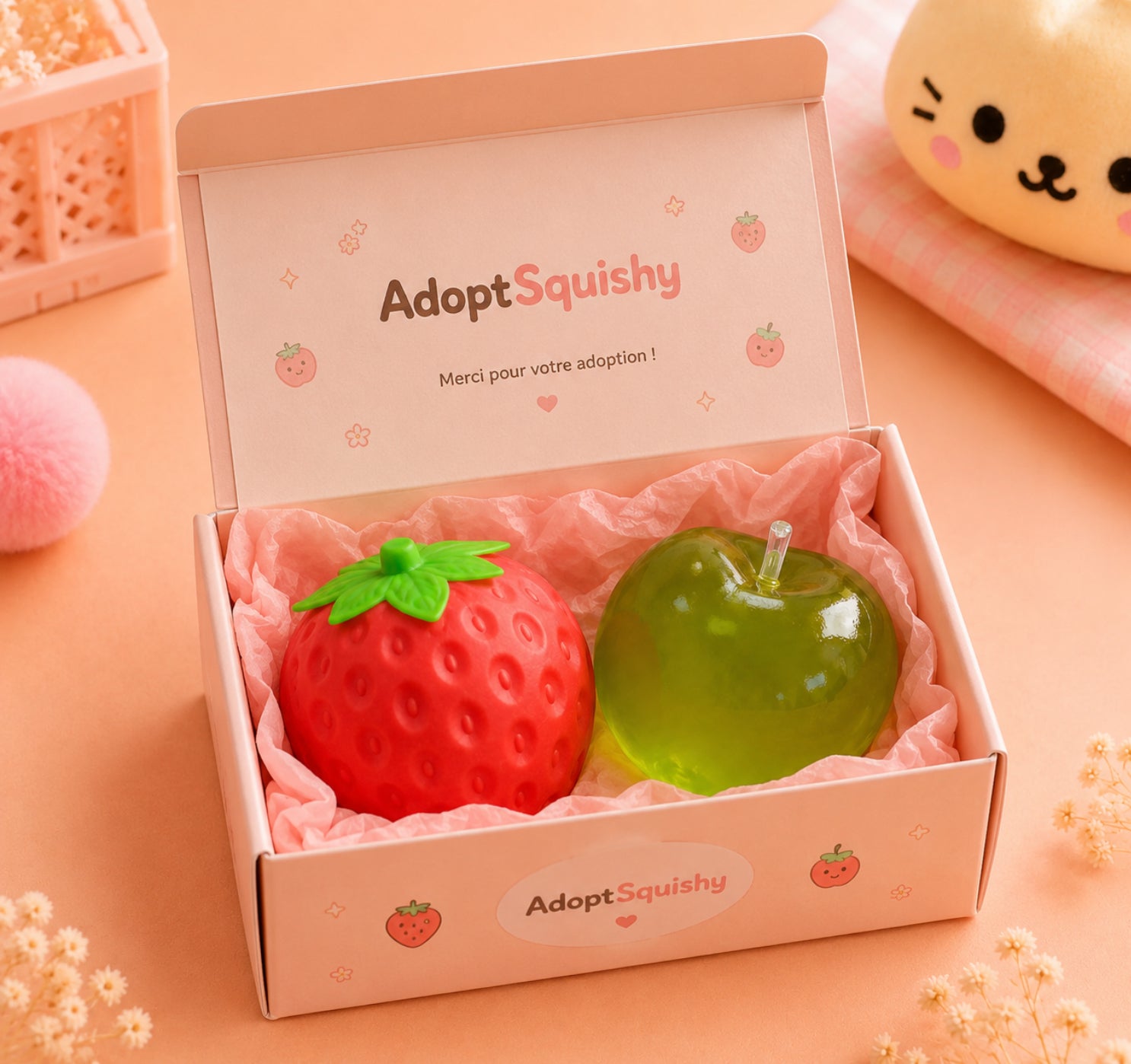 Pack Fruité – Fraise & Pomme Squishies